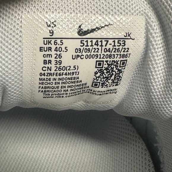 Nike Womens Purple White Air Max Correlate 511417-153 Low Top Sneaker Shoes US 9 - Picture 6 of 6